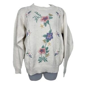 Vintage Women's Cottagecore Soft Girl Grannycore‎ 80s Retro Sweater Sz M